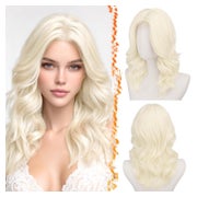 Perücke Kurz Gewellt Bodywave Layered Pony Platinblond 40cm 1 St