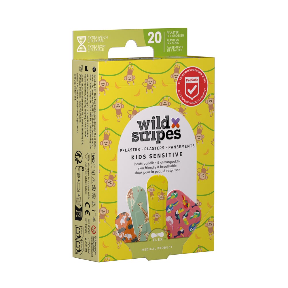 Wild Stripes Kids Sensitive Plasters Jungle x20