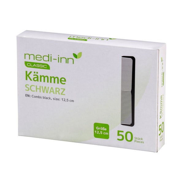 Medi-Inn Kämme, schwarz, Kunststoff, 12,5 cm 50 St