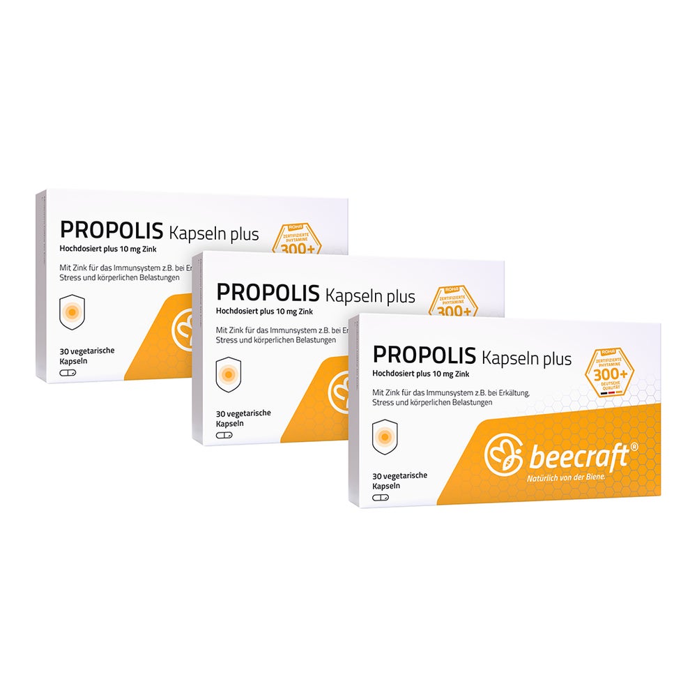 beecraft® PROPOLIS Kapseln plus Dreierpack 3X30 St