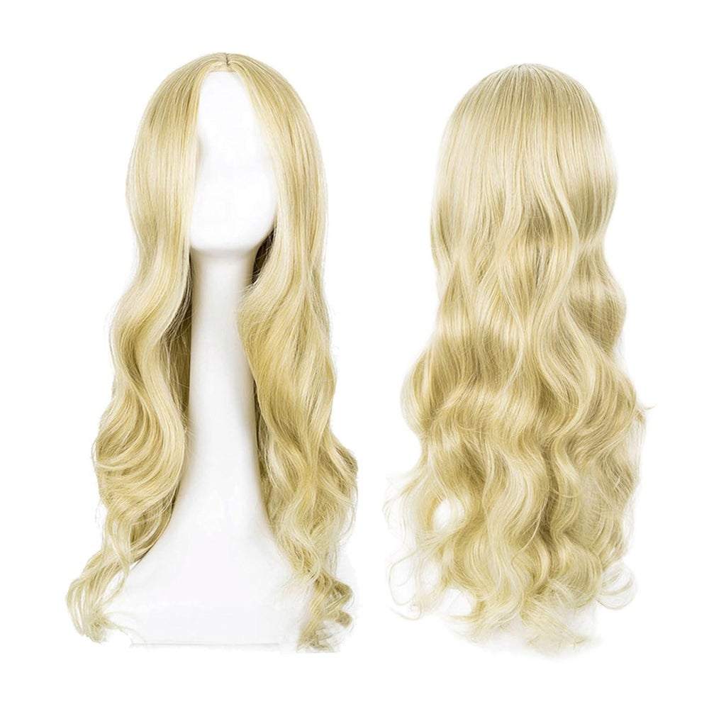 Lange Lockige Hellblond Perücke Damen Mädchen 27’’ volles Ha 1 St