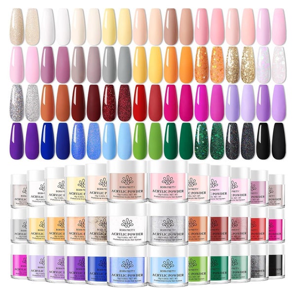 Acrylpulver 36 Farben Acrylnägel Set ohne Nagellampe 36PCS A 1 St