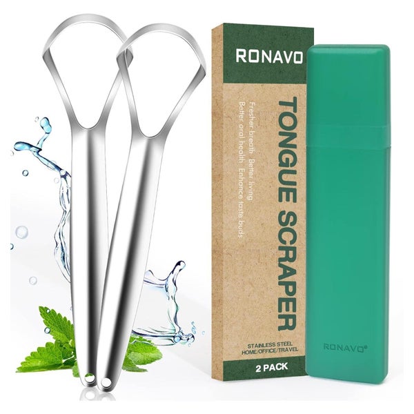 Zungenreiniger Edelstahl Tongue Scraper Mundhygiene 2 Stück 1 St