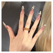Künstliche Fingernägel Stiletto Lang Nude Leopard French AHE 1 St