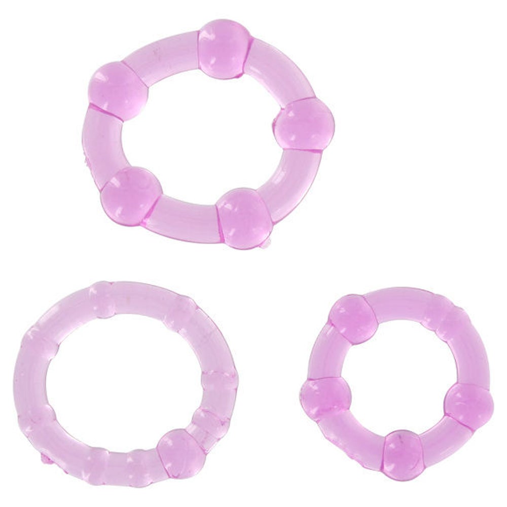 Seven Creations - Set aus drei lila Penisringen 1 St