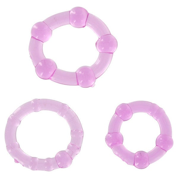 Seven Creations - Set aus drei lila Penisringen 1 St