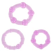 Seven Creations - Set aus drei lila Penisringen 1 St