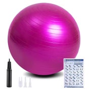 Gymnastikball Fußpumpe 55cm Antiburst Pilates 65cm Rosa 1 St