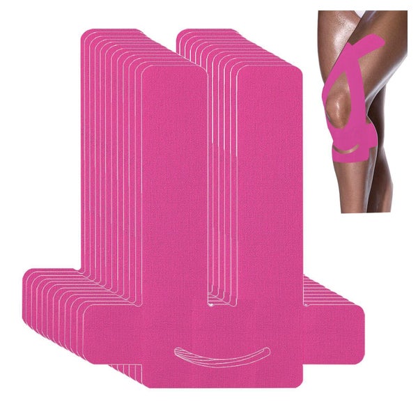ANAMPION Kinesiotape Vorgeschnitten für Knie - 12 Stück Rosa, Wasserfest
