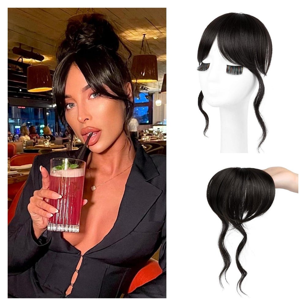 Haarteil Clipin Pony Schläfen Schwarzbraun Damen 30 CM Schwa 1 St