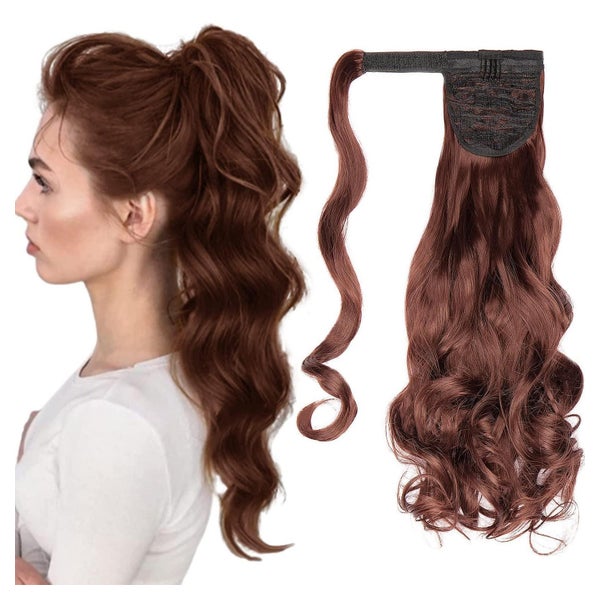 Pferdeschwanz Extensions Clip Ponytail 50 cm Dunkles Kastani 1 St