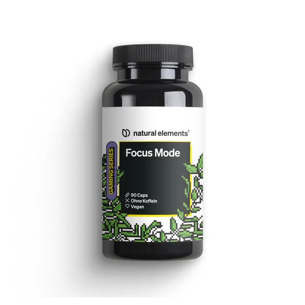 Focus Mode – Konzentrations Tabletten in Kapselform – koffeinfrei, mit Brahmi, Ginseng & Gingko – vegan, ohne unnötige Zusätze – in Deutschland produziert & laborgeprüft 90 St