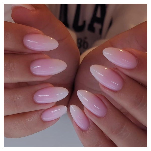 Falsche Nägel Press On 24 Stück Pink Mandel Ombre Mittel Sti 1 St
