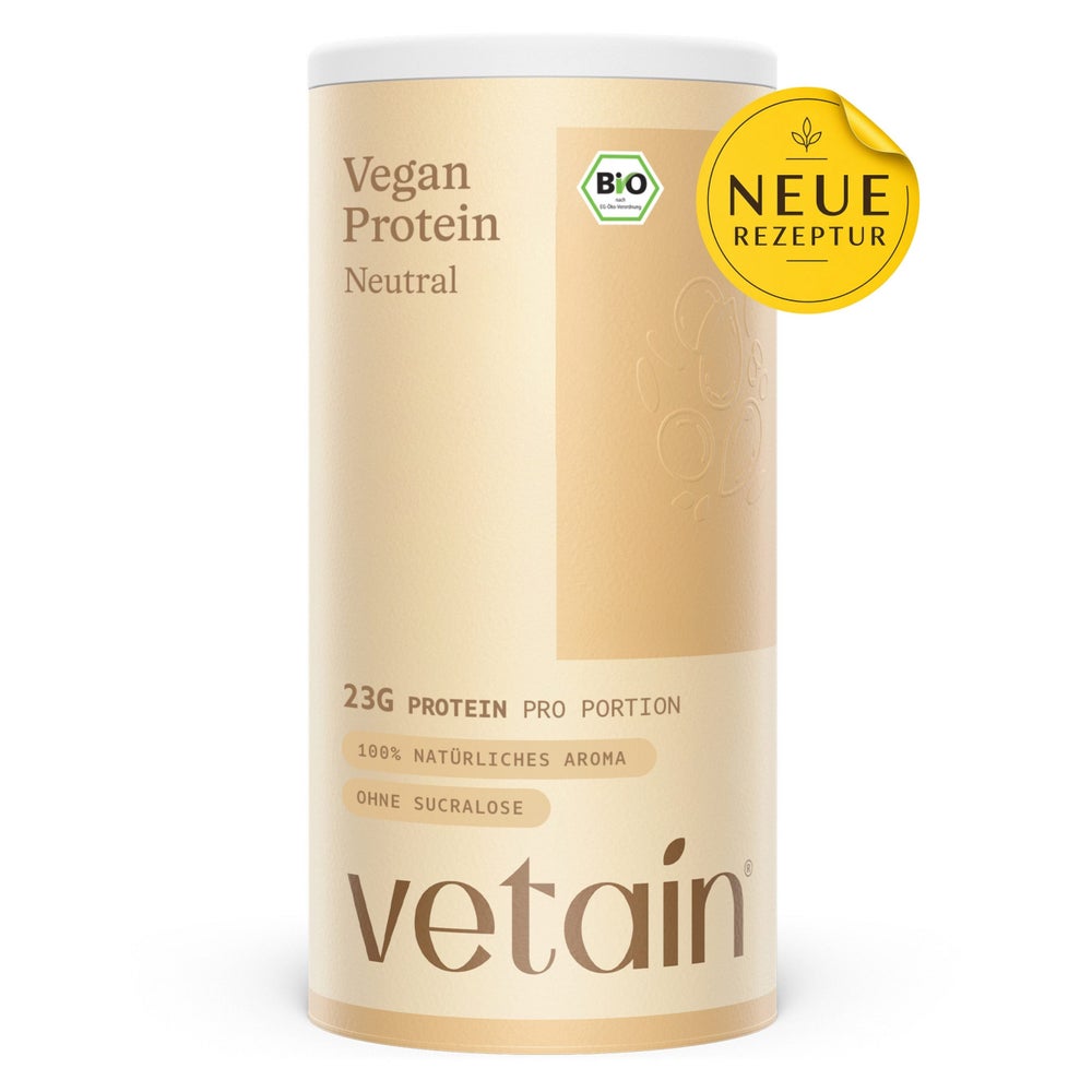 VETAIN Proteinpulver Vegan - Neutral - 23g Eiweiß - 100% Bio 540 g