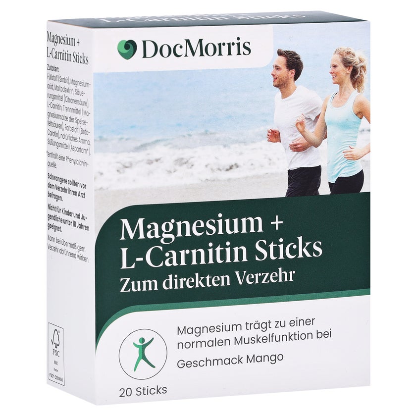 DocMorris Magnesium + L-Carnitin Sticks 20 St online kaufen