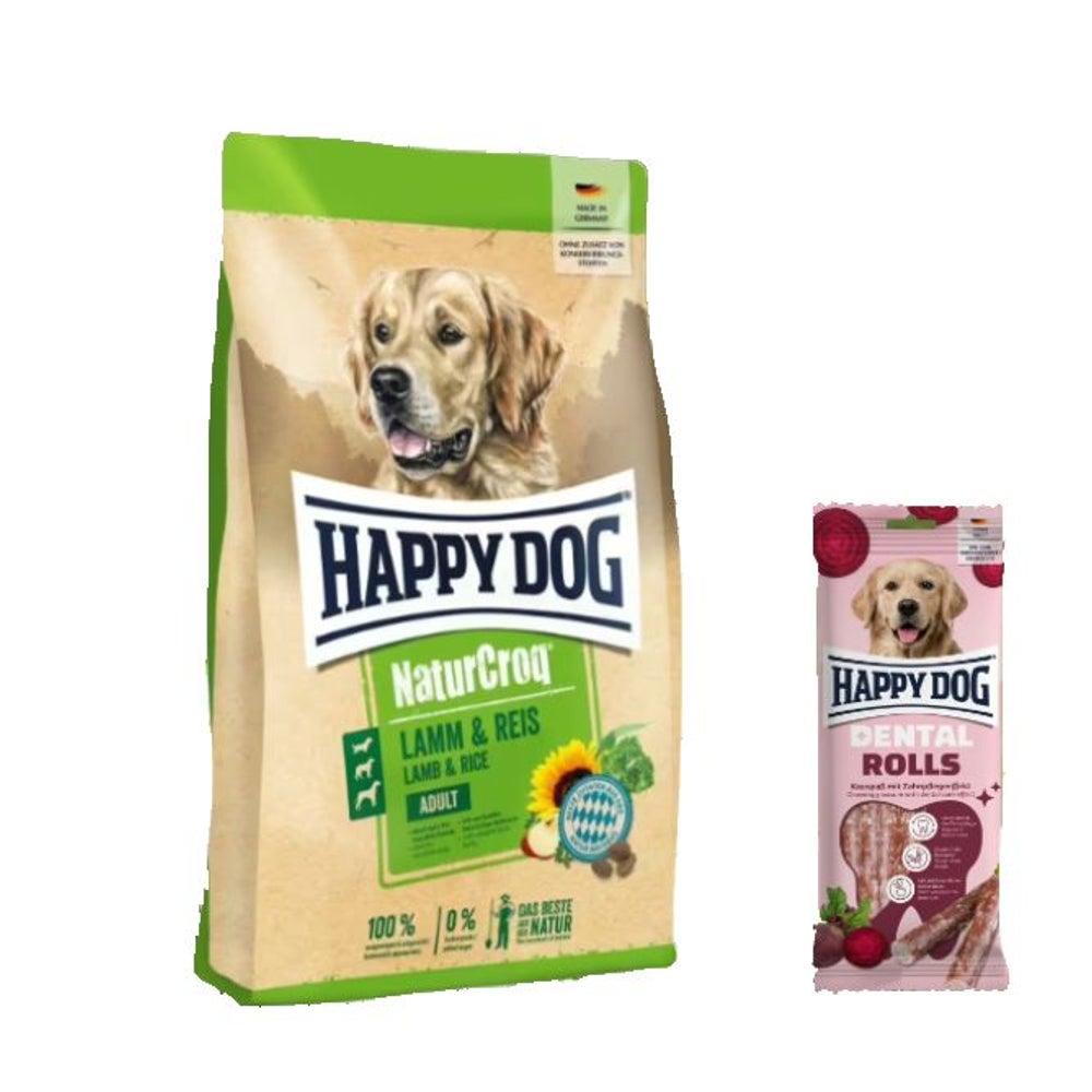 NaturCroq Lamm und Reis + Dental Rolls 15,148 kg
