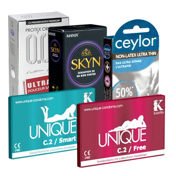 Kondomotheke® Latexfreie Kondome - 5-Sorten-Pack A (31 Kondome) 31 St