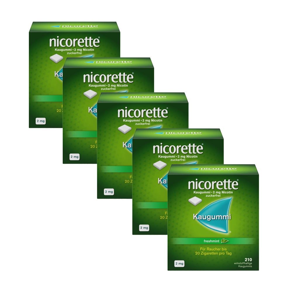nicorette Kaugummi 2 mg freshmint 5X210 St