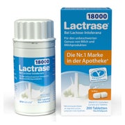 Produktabbildung: Lactrase 18.000 FCC Laktase Tabletten im Nachfüllpack 200 St