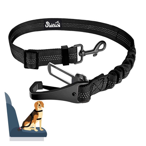 Hundegurt Auto verstellbar reflektierend 3in1 90CM Schwarz 1 St
