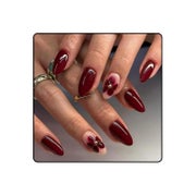 Nagelspitze 24er Set burgunder Blumen mit Diamantbesatz zum 1 St