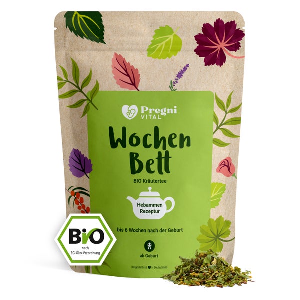 Wochenbett BIO Schwangerschaftstee mit Frauenmantel und Schafgarbe - von PregniVital® 70 g
