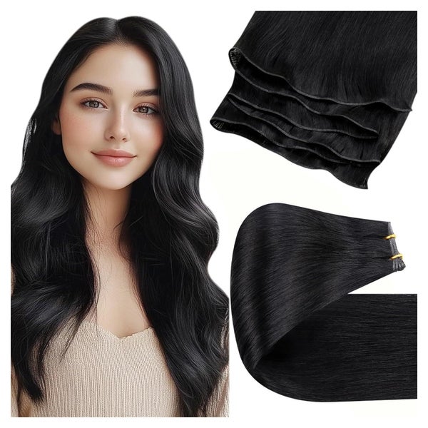 Extensions Echthaar Schwarz 40cm 50g 40cm-50G 2.1-Genie Tres 1 St