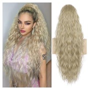 Pferdeschwanz Haarteil 75 cm Kordelzug Locken Clip in Aschbl 1 St