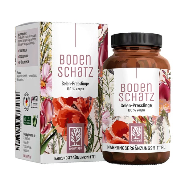 Selen Komplex hochdosiert - 200 g Selen als Selenhefe, L-Selenomethionin & Natriumselenit - BODENSCHATZ - 270 vegane Presslinge - NATURTREU® 270 St