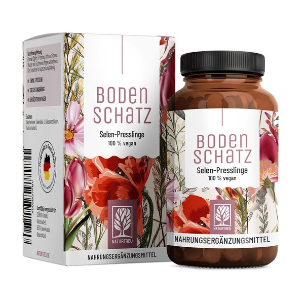 Selen Komplex hochdosiert - 200 g Selen als Selenhefe, L-Selenomethionin & Natriumselenit - BODENSCHATZ - 270 vegane Presslinge - NATURTREU® 270 St