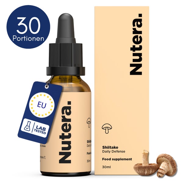 Shiitake Extrakt Tropfen 20:1 – Tinktur mit 40% Beta-Glucanen aus 100% Fruchtkörpern 30 ml