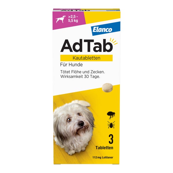 AdTab Hund 2,5 - 5,5 kg Kautablette 3 St