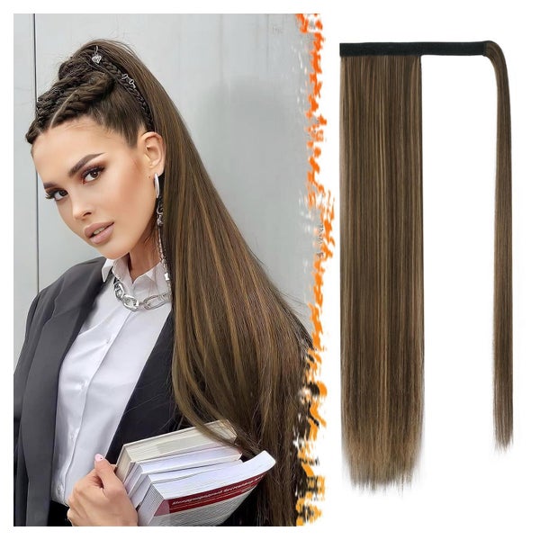 Pferdeschwanz Haarteil Clipin 66cm Schokoladenbraun mit High 1 St