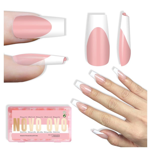 Nagelspitzen Press on Medium Coffin White French Tip Baby Pi 1 St