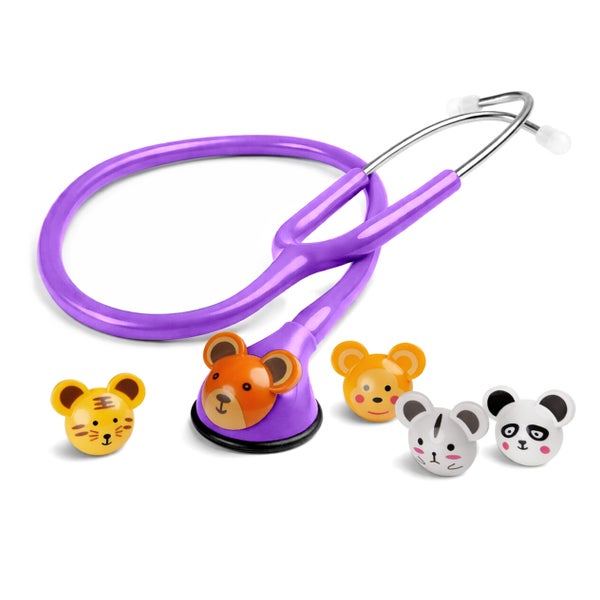 Pulox CSC-10 Kinder Stethoskop mit 5 Tier-Pins in Lila 1 St