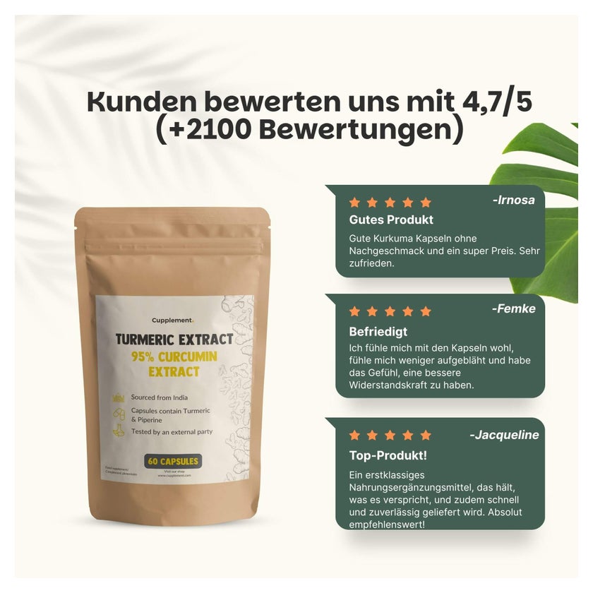 Cupplement Curcumin 95% Extrakt Kapseln 500 MG 60 St online kaufen |  DocMorris