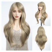 Perücke Damen blond synthetisch Pony hitzebeständig 66 cm FC 1 St