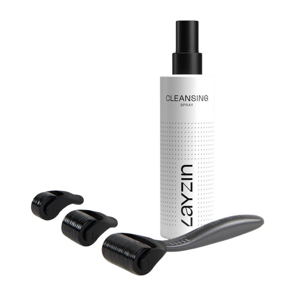 LAYZIN Dermaroller-Set mit 3 Rollenköpfen & Reinigungsspray 1 St