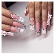 24 Stück Press on Nails Lang False Nails Weiß 3D Schleife Rh 1 St