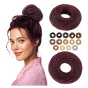 Haarteil Dutt Gummiband Echthaar Glatt-17g 1P99J Schwarz Bor 1 St