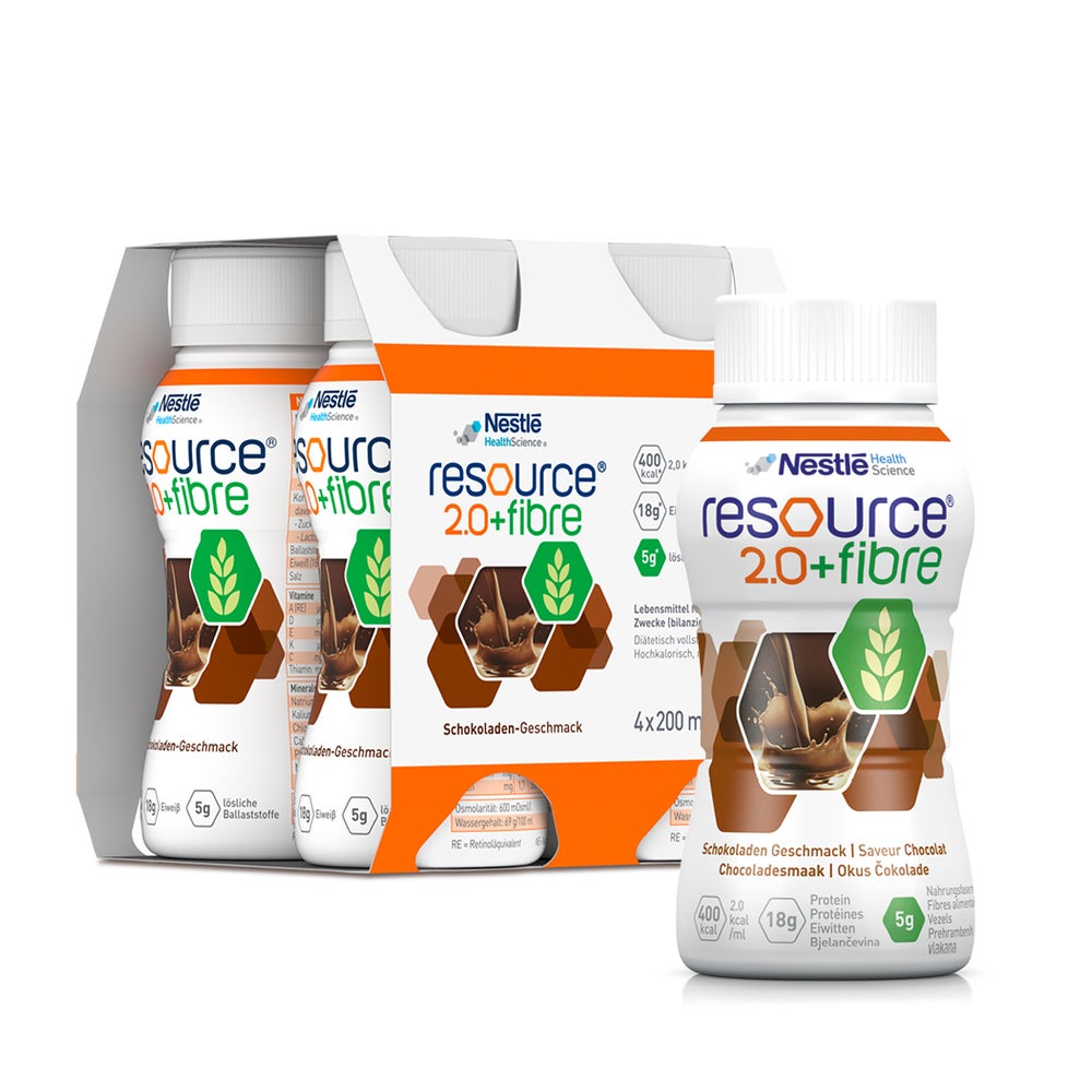 Resource 2.0+fibre Schokolade 4X200 ml