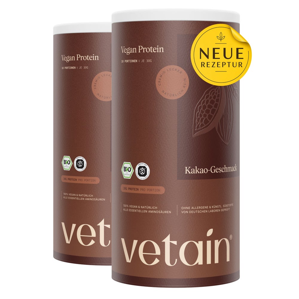 VETAIN Proteinpulver Vegan - Kakao - 20g Eiweiß - 100% Bio 1080 g