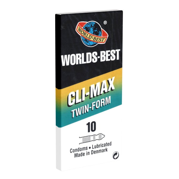 «Cli-Max Twin Form» gerippt-genoppte Kondome (10 Kondome) 10 St