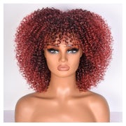 Perücke Afro Lockig Kurz 10 Zoll Synthetisch Bangs Kinky omb 1 St