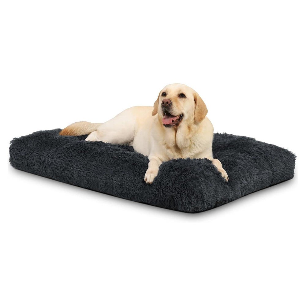 Hundebett Plüsch Waschbar Schattengrau L 105 x B 70 x H 9 cm 1 St