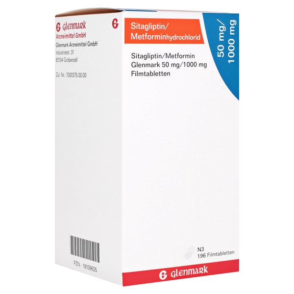 SITAGLIPTIN/Metformin Glenmark 50 mg/1000 mg FTA 196 St