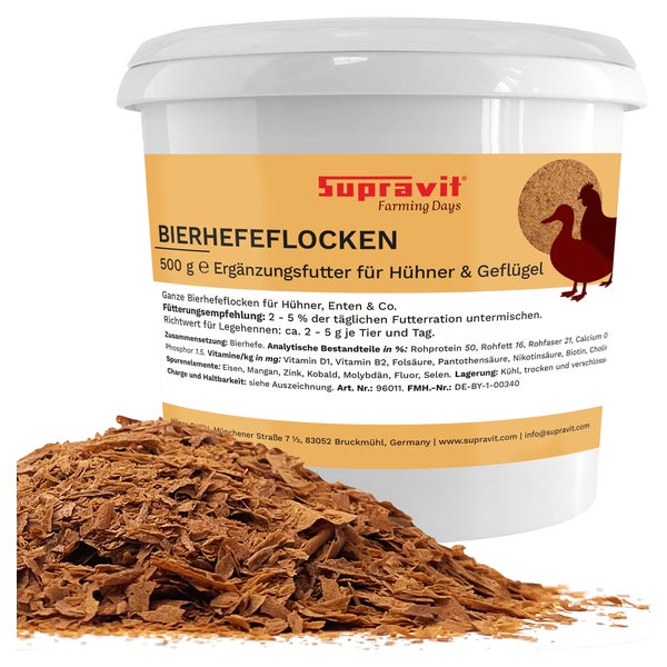 Supravit Bierhefe Flocken für Geflügel 0,5 kg