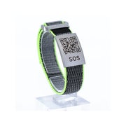 SOS Notfallarmband mit QR-Code mit Textilband Grau / Gelb 1 St
