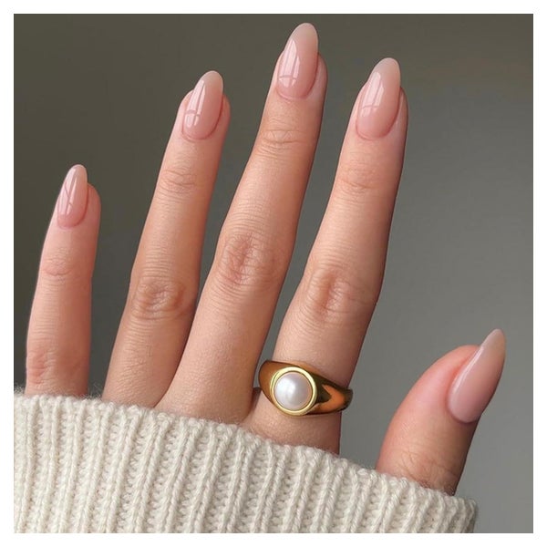 Nägel Presson 24Stück Kurz Mandel French Tip Maniküre Nude R 1 St
