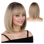 Perücke Ombre-blond Bob kurz mit Pony synthetisch 35 cm 1 St